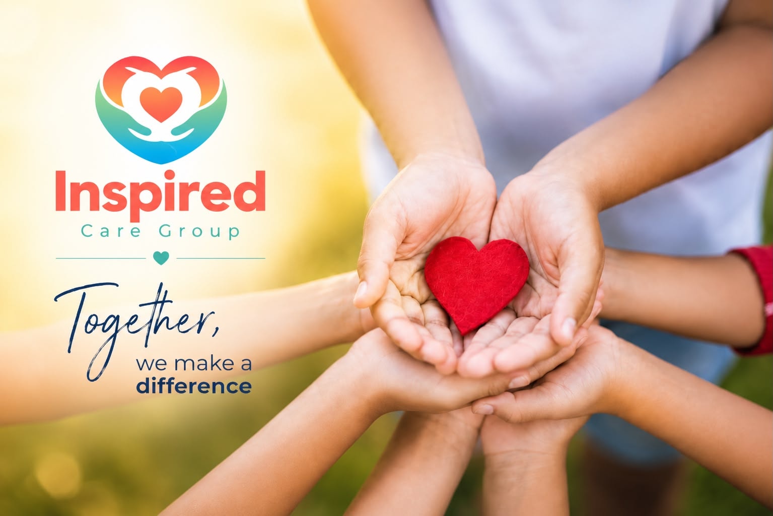 Inspired Care Group — caring hands illustration